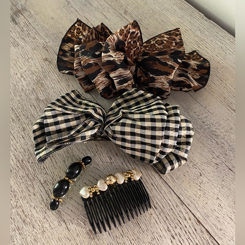 Vintage 90s classic barrette style‎ bows and hair combs
